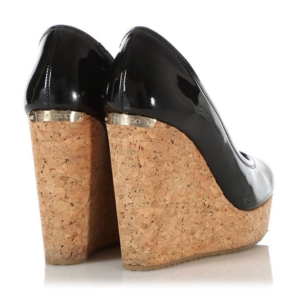 Jimmy Choo black patent wedge platform Pump shoes size Size 38.5 - Picture 8 of 16